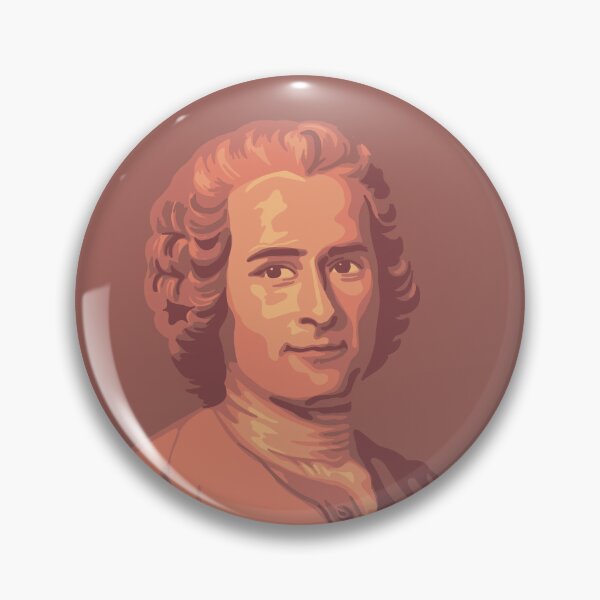 Item preview, Jean-Jacques Rousseau Artsy Coral Portrait  designed and sold by Unhinged Heather.