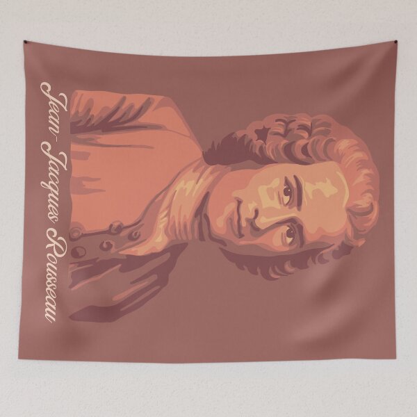 Item preview, Jean-Jacques Rousseau Artsy Coral Portrait  designed and sold by Unhinged Heather.