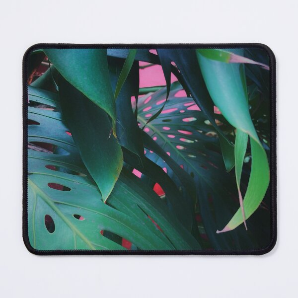 Item preview, JUNGLE CANDY - big tropical leaves on pink background designed and sold by OZKURO.