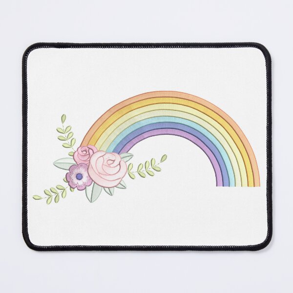 Item preview, Rainbow and Flowers - Embroidery Effect designed and sold by CarasAtelier.