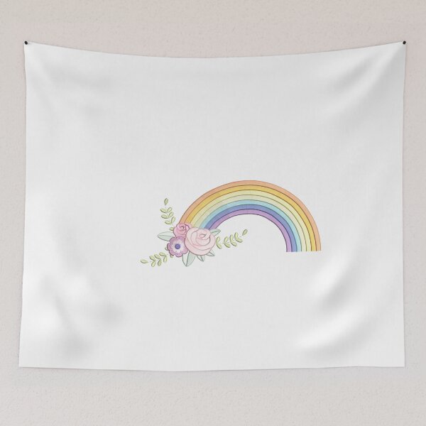 Item preview, Rainbow and Flowers - Embroidery Effect designed and sold by CarasAtelier.