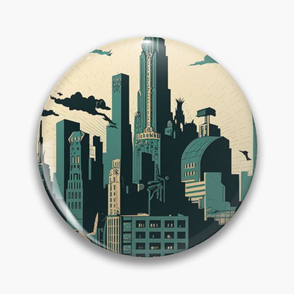 Item preview, Weird Brutalist City in Woodblock Print Style designed and sold by magogglemakes.