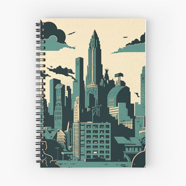 Item preview, Weird Brutalist City in Woodblock Print Style designed and sold by magogglemakes.