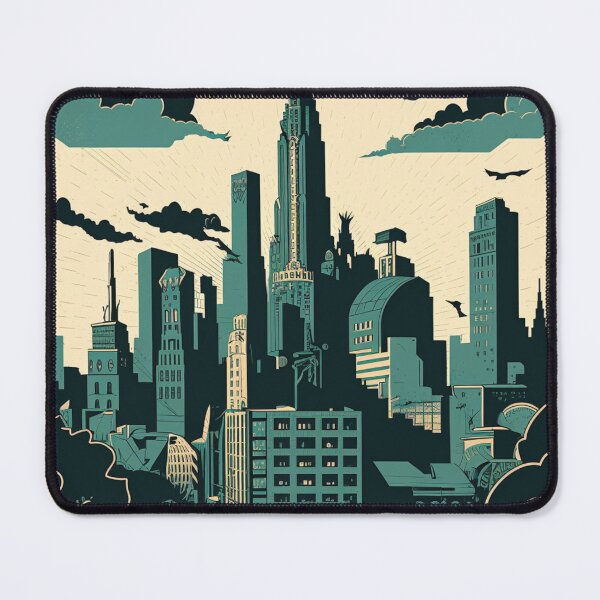 Item preview, Weird Brutalist City in Woodblock Print Style designed and sold by magogglemakes.