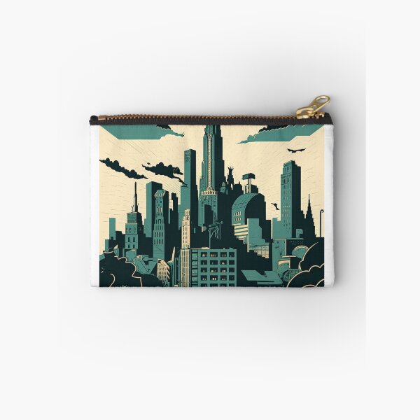 Item preview, Weird Brutalist City in Woodblock Print Style designed and sold by magogglemakes.