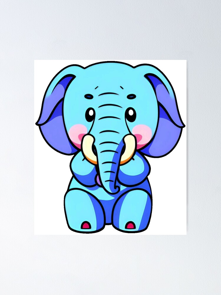 Blue Baby Elephant Custom Kids Thermos