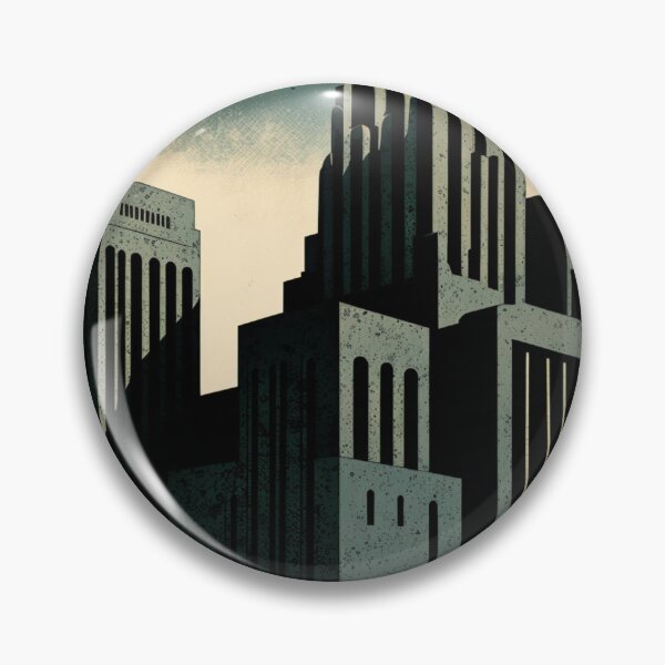 Item preview, Brutalist Dark City in Woodblock Print Style designed and sold by magogglemakes.