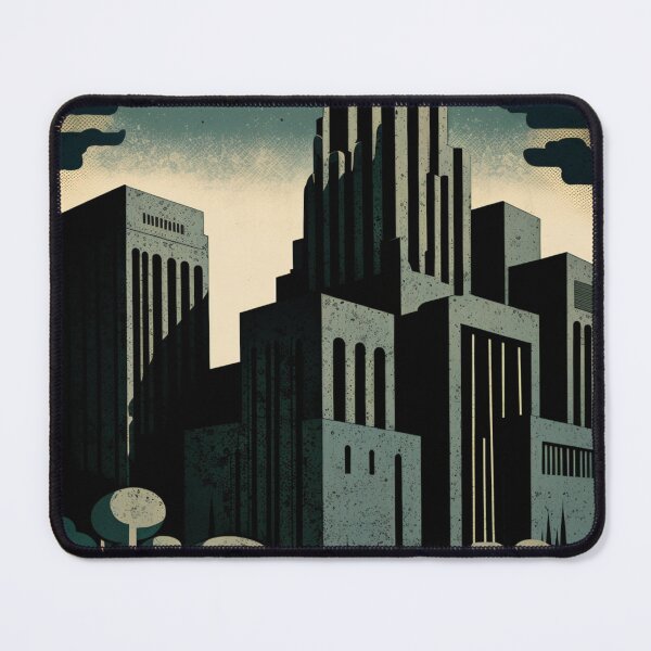 Item preview, Brutalist Dark City in Woodblock Print Style designed and sold by magogglemakes.
