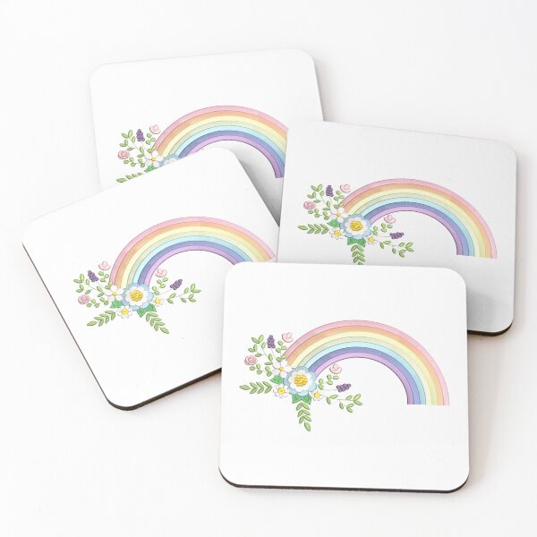 Item preview, Rainbow and Flowers Ava - Embroidery Effect designed and sold by CarasAtelier.