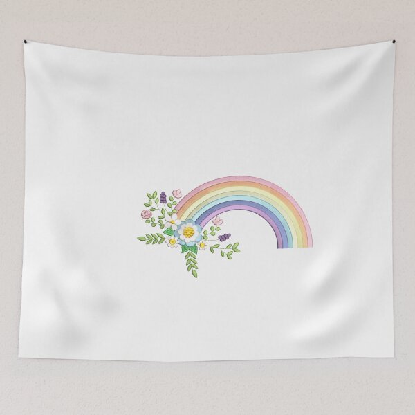 Item preview, Rainbow and Flowers Ava - Embroidery Effect designed and sold by CarasAtelier.