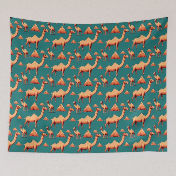 Item preview, Abstract Camels on Dark Green Pattern designed and sold by Aaron2610.