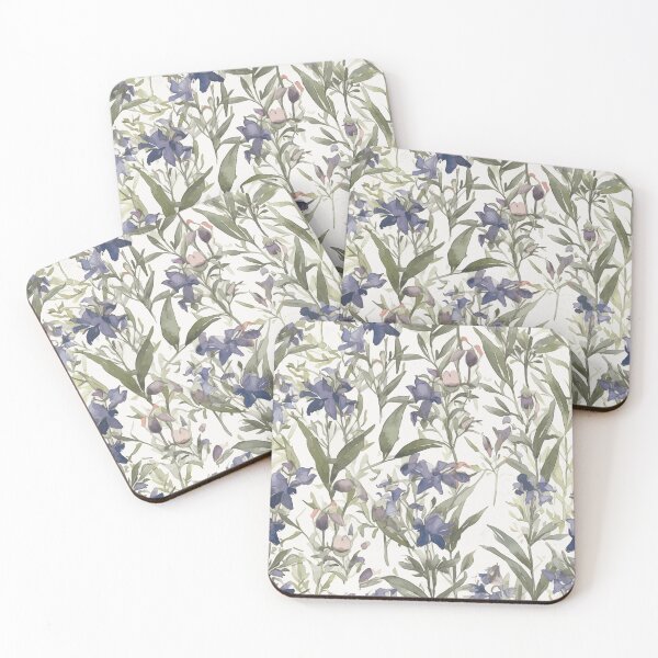 Item preview, Watercolor Lobelia Flowers in Nature's Harmony designed and sold by TopArtsy.