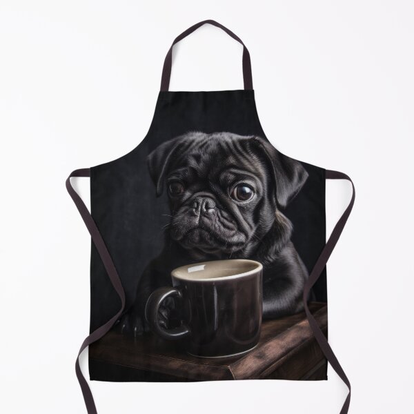 Item preview, Perky Pup: Adorable Pug Coffee Art for Caffeine Lovers designed and sold by ClawedCreations.