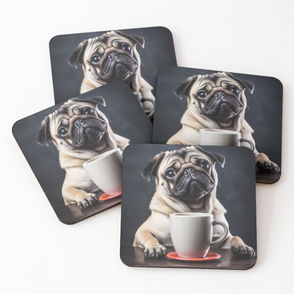 Item preview, Perky Pup: Adorable Pug Coffee Art for Caffeine Lovers 2 designed and sold by ClawedCreations.