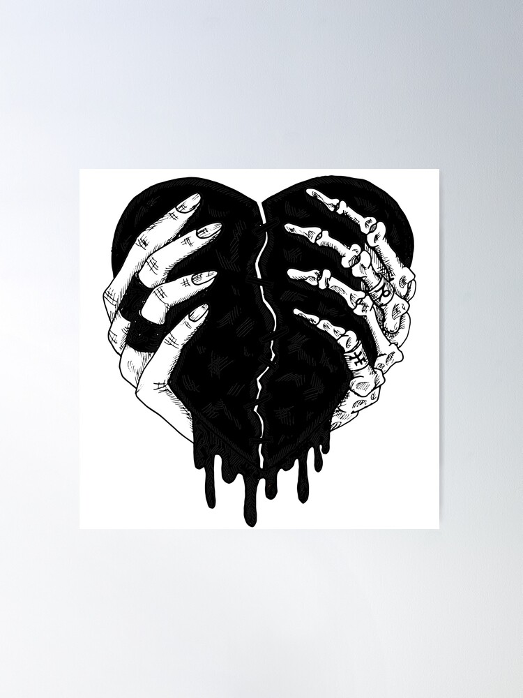 Society6 ケース Black Based White Heart Hypnotic Black & White Hearts Art Print by Simple Decor