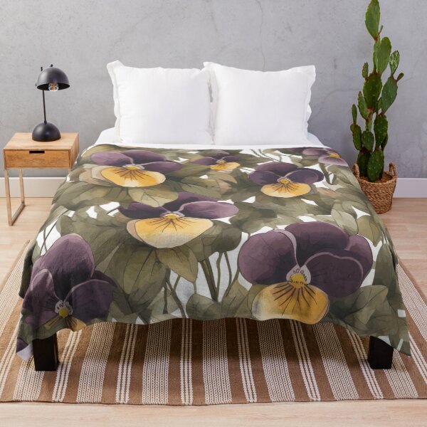 Item preview, Violas Flowers Watercolor Pattern in the Wild designed and sold by TopArtsy.
