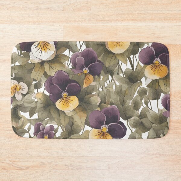 Item preview, Violas Flowers Watercolor Pattern in the Wild designed and sold by TopArtsy.