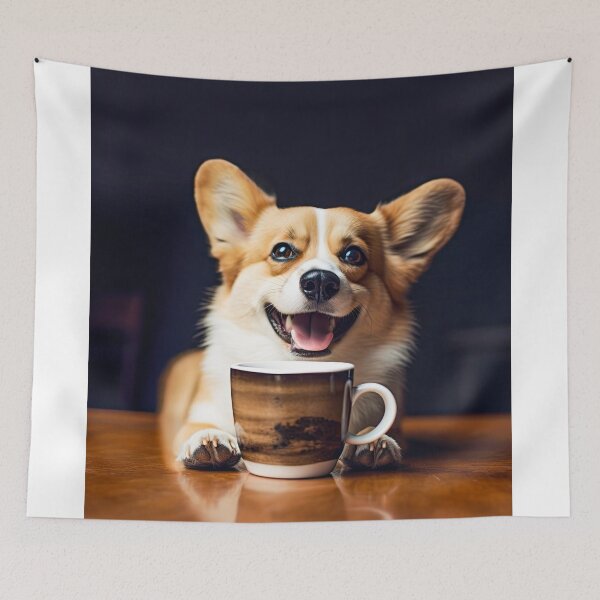 Item preview, Perky Pup: Adorable Corgi Coffee Art for Caffeine Lovers  designed and sold by ClawedCreations.