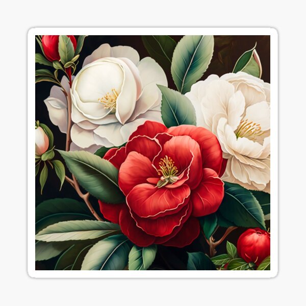 Camellia Flower Sticker – CJ's Sticker Shop