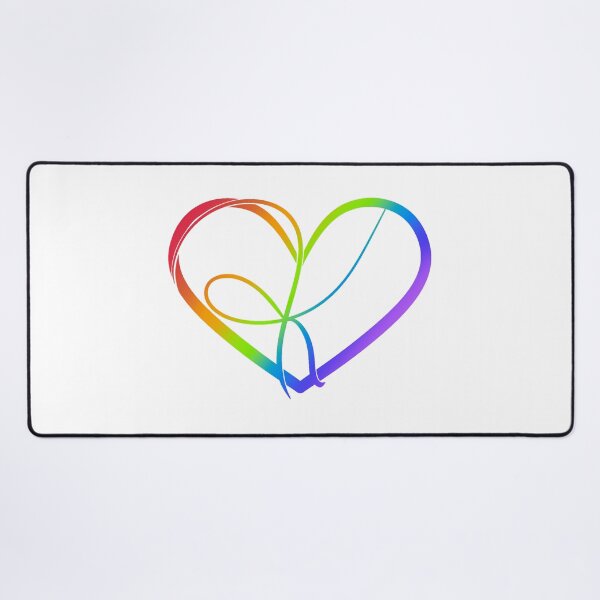 Item preview, Monogram K in Heart (Rainbow Outline) designed and sold by LancelotDesigns.