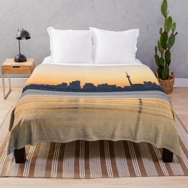 Item preview, Blue Breeze - Predawn Silhouette of Toronto Skyline Over Water designed and sold by Georgia Mizuleva.