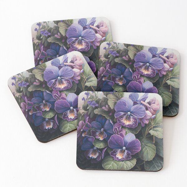 Item preview, purple violas designed and sold by botanicalartAI.