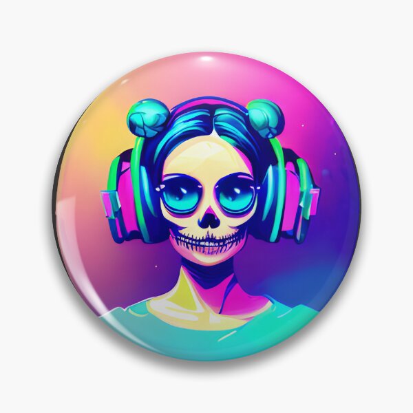 Item preview, Another Cyberpunk Skull Face Girl With Headphones designed and sold by Chubuter.