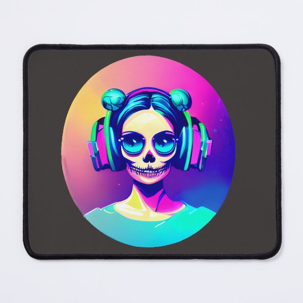 Item preview, Another Cyberpunk Skull Face Girl With Headphones designed and sold by Chubuter.