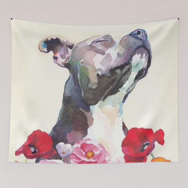 Item preview, Pit Bull and Flowers designed and sold by Maddie4Real.