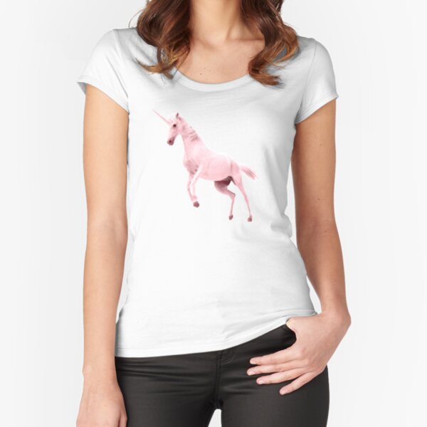 Pink Unicorn by Alice Monber Fitted Scoop T-Shirt