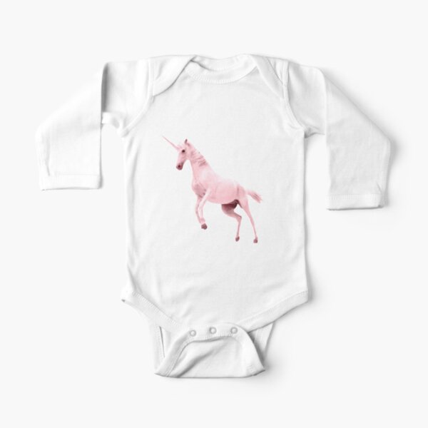 Pink Unicorn by Alice Monber Long Sleeve Baby One-Piece