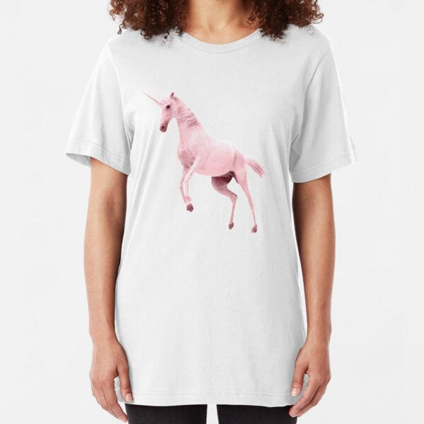 Pink Unicorn by Alice Monber Slim Fit T-Shirt