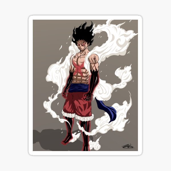 This is Luffy in gear 4 (Snakeman) Sticker for Sale by Gliphel