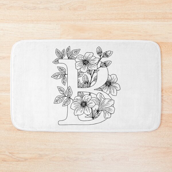 Item preview, Black and White Letter B with Flowers  designed and sold by Brandylynn02.