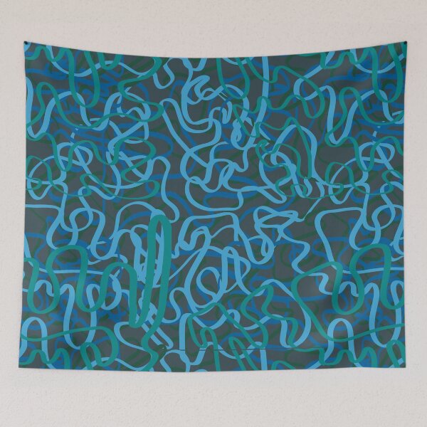 Item preview, Glynis Jellyfish Collection - Blues and Greens - Squiggles designed and sold by Niki McNeil.