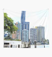 Brisbane River and city walk Wall Tapestry
