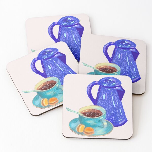 Item preview, Cup of coffee and teapot designed and sold by fersdraw.