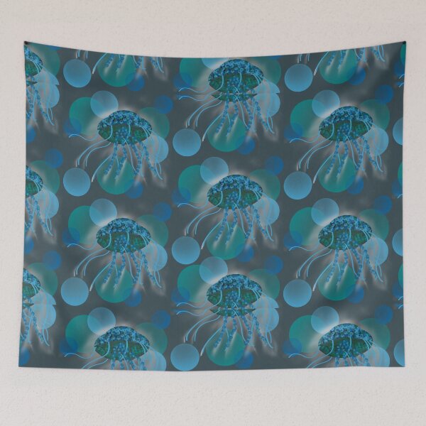 Item preview, Glynis Jellyfish Collection - Blues and Greens - Tentacles designed and sold by Niki McNeil.