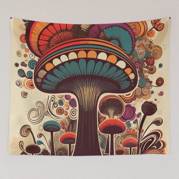 Item preview, Hippy Groovy Mushroom Psychedelic | Mystical Mycelium | Colorful Psychedelic Mushroom designed and sold by mindexploration.