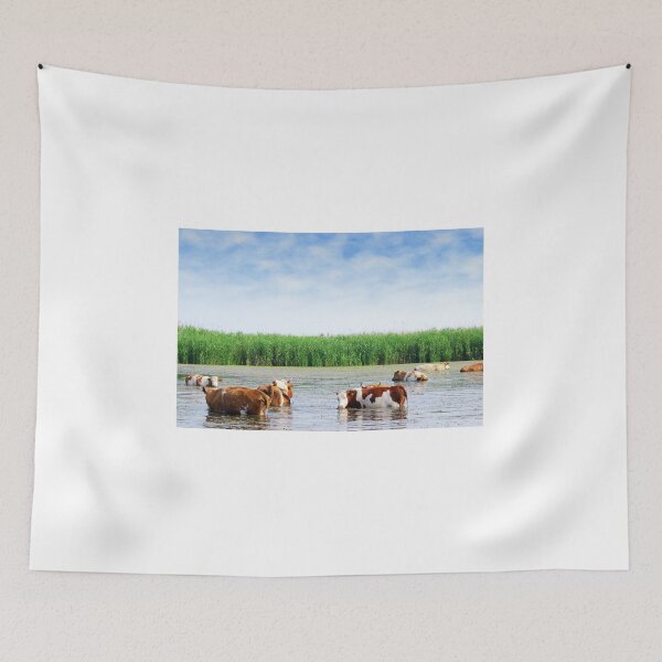 Item preview, Farm scene with cows on watering place designed and sold by goceris.