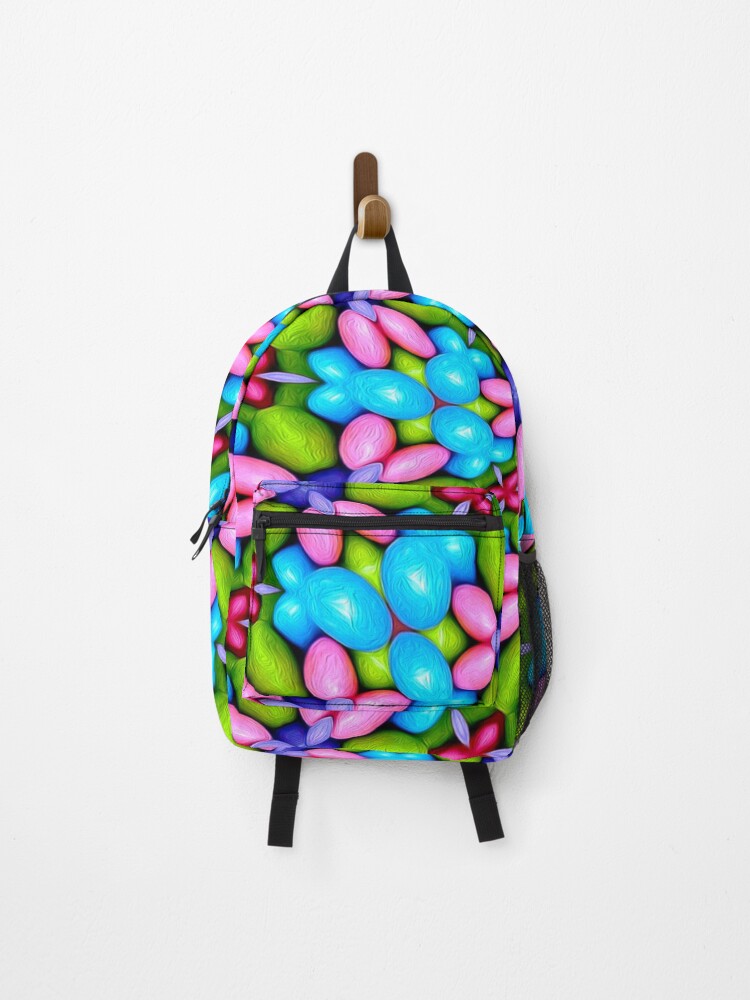 Thumbnail 1 of 3, Backpack, Colorful Candy Flower Pattern designed and sold by Patternflower.