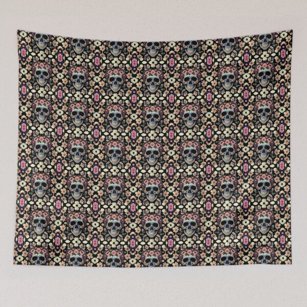 Item preview, Patrón floral de calavera sin costuras - Diseño oscuro y vanguardista designed and sold by Patternawy.