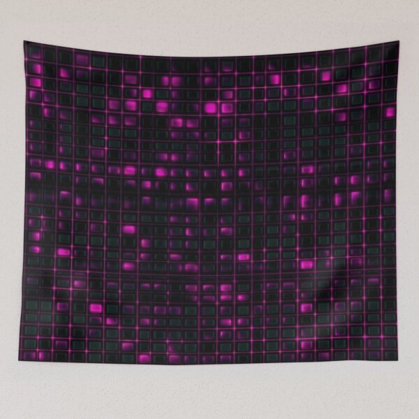 Item preview,  Magenta on Black Micro-Squares Glo-fi Color Spiralution designed and sold by Spiralution.