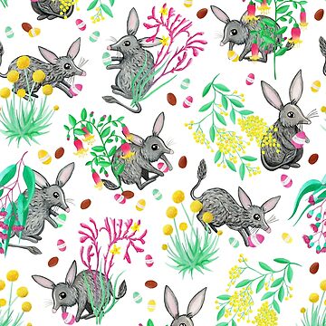 Artwork thumbnail, Australian Easter Bilby Egg Hunt | Navy by makemerriness