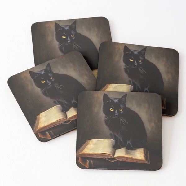 Item preview, Black Cat with Books designed and sold by Heather Maree Design Studio.