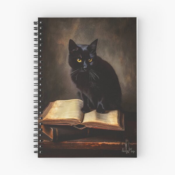 Item preview, Black Cat with Books designed and sold by Heather Maree Design Studio.