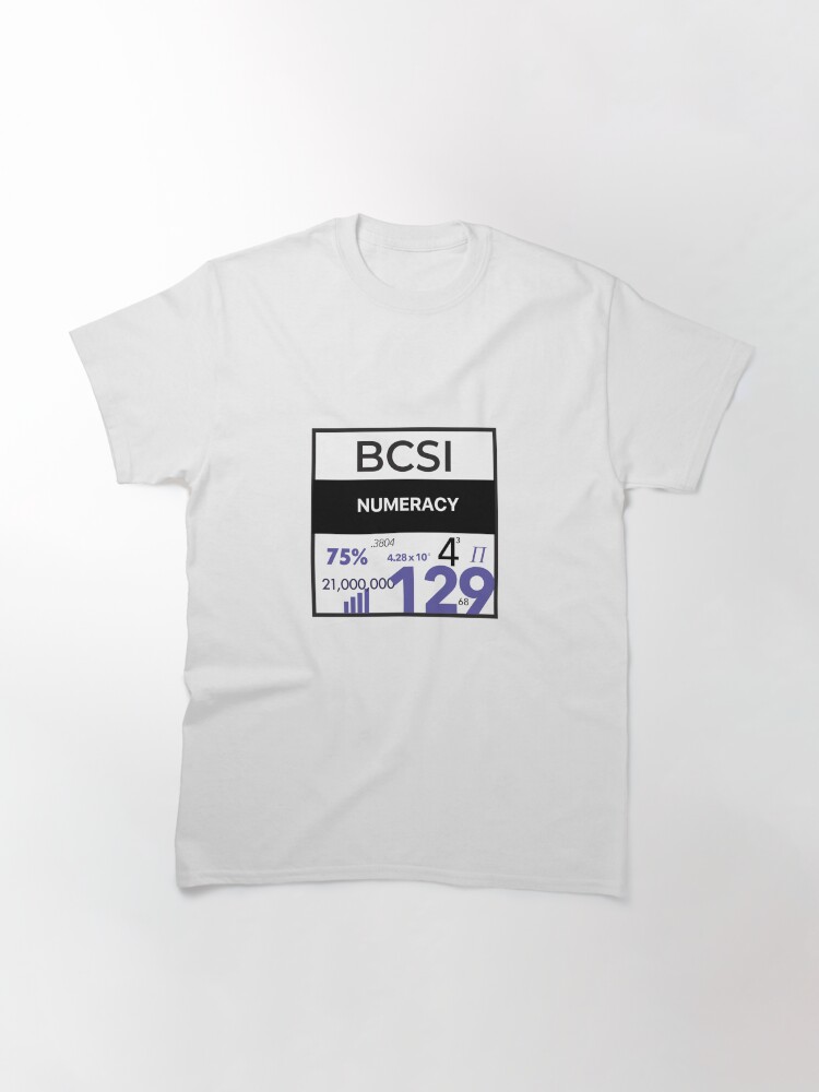 Thumbnail 3 of 7, Classic T-Shirt, Numeracy! designed and sold by BCSI.