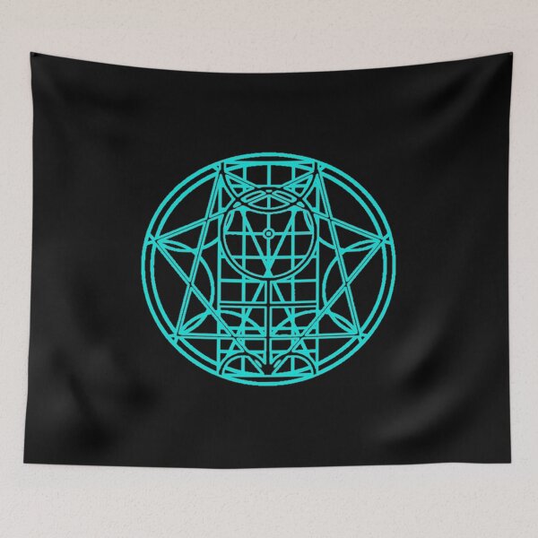 Item preview, The Circumference and the Hierolyphic Monad inside a circle in teal designed and sold by empanadilla.