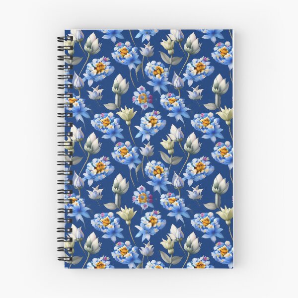 Item preview, Vintage Floral Pattern - Beautiful and Timeless White Flowers Blue Background designed and sold by Patternawy.