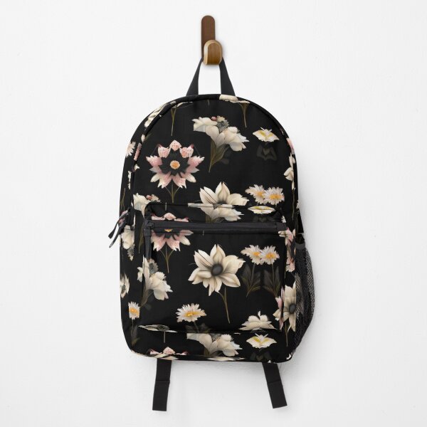Item preview, Vintage Floral Pattern - Beautiful and Timeless White Flowers Black Background designed and sold by Patternawy.